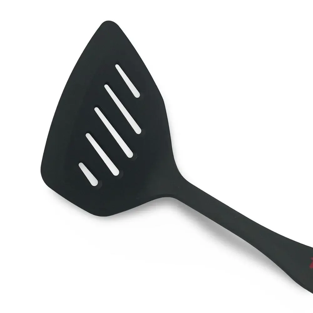 Tupperware 6782A Large Slotted Spatula Pancake Turner Chef Series Black Red USA